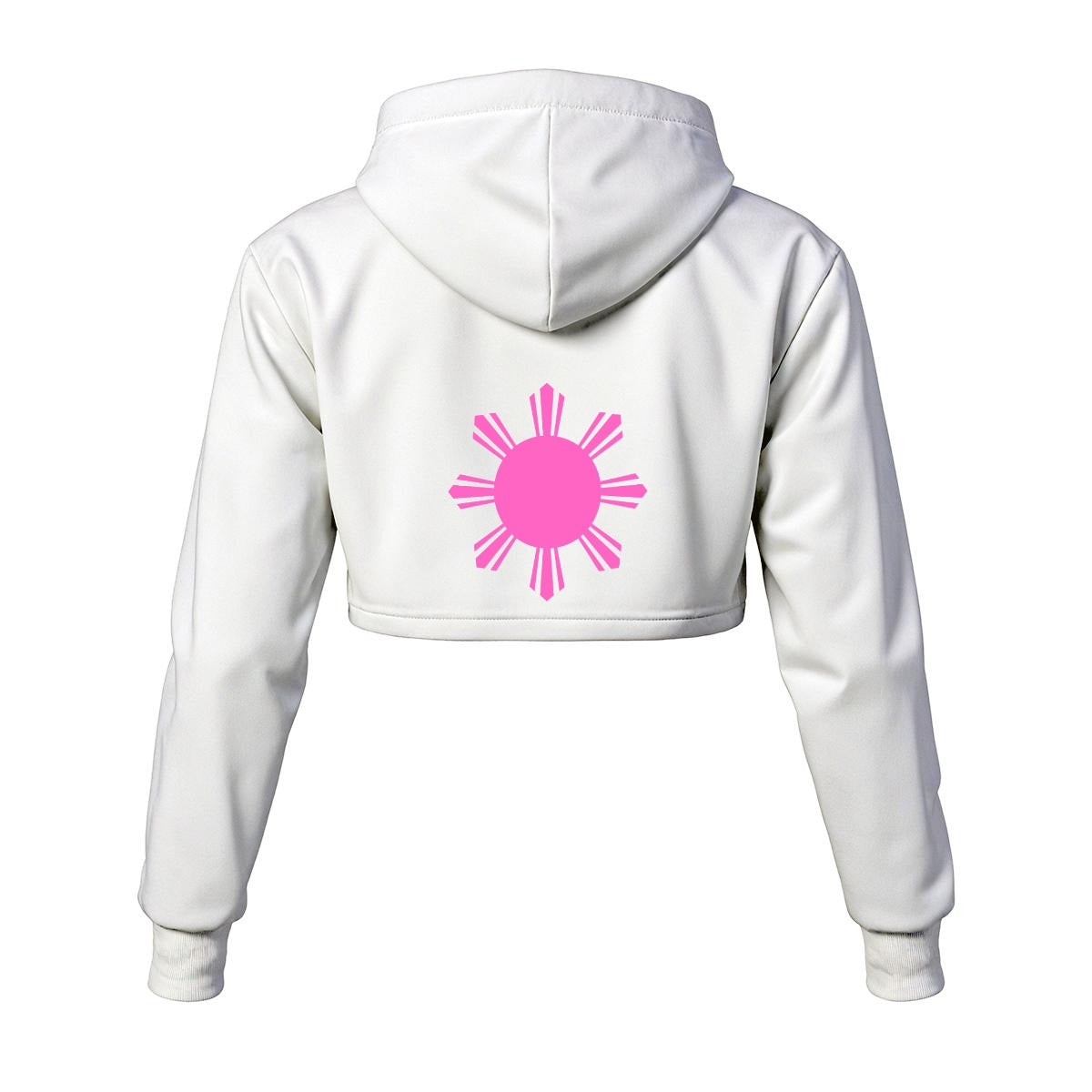 Pinay Cropped Hoodie | White
