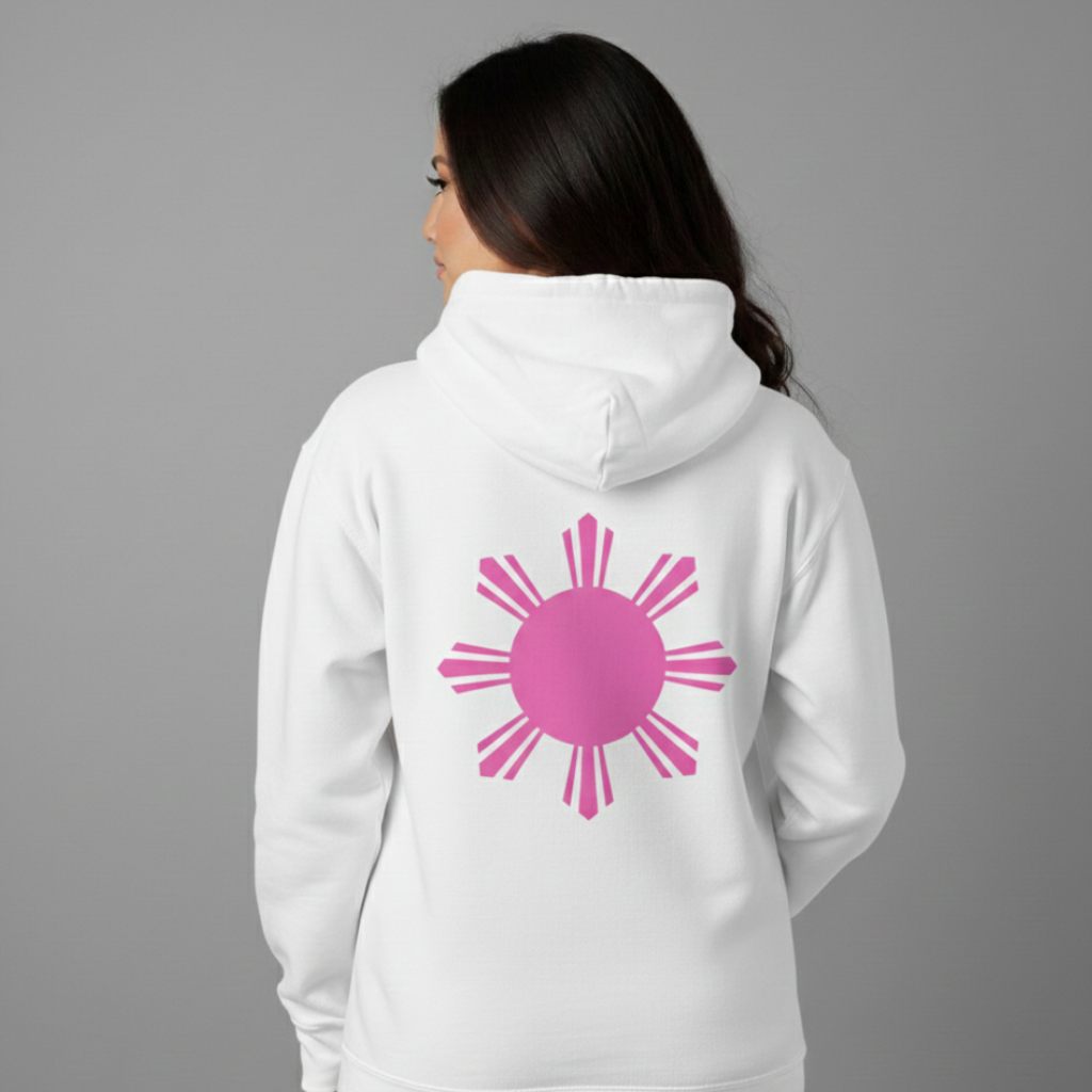 Tropical Queen Hoodie | White - Pink