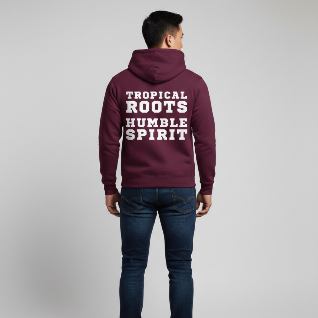 Island Kid - Tropical Roots, Humble Spirit | Burgundy | Comfort Fit Hoodie