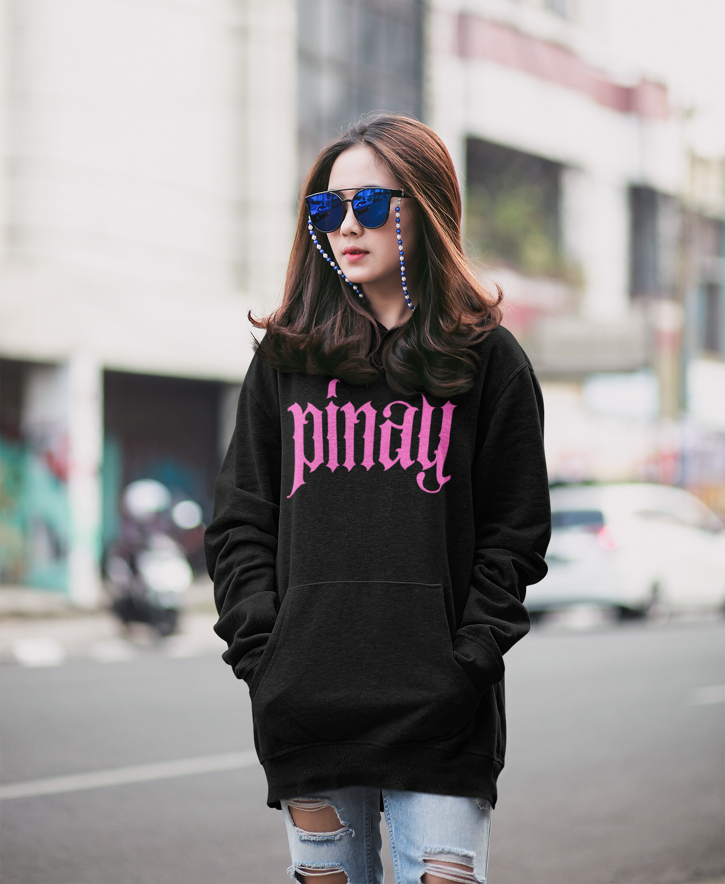 Pinay Hoodie | Black - Pink