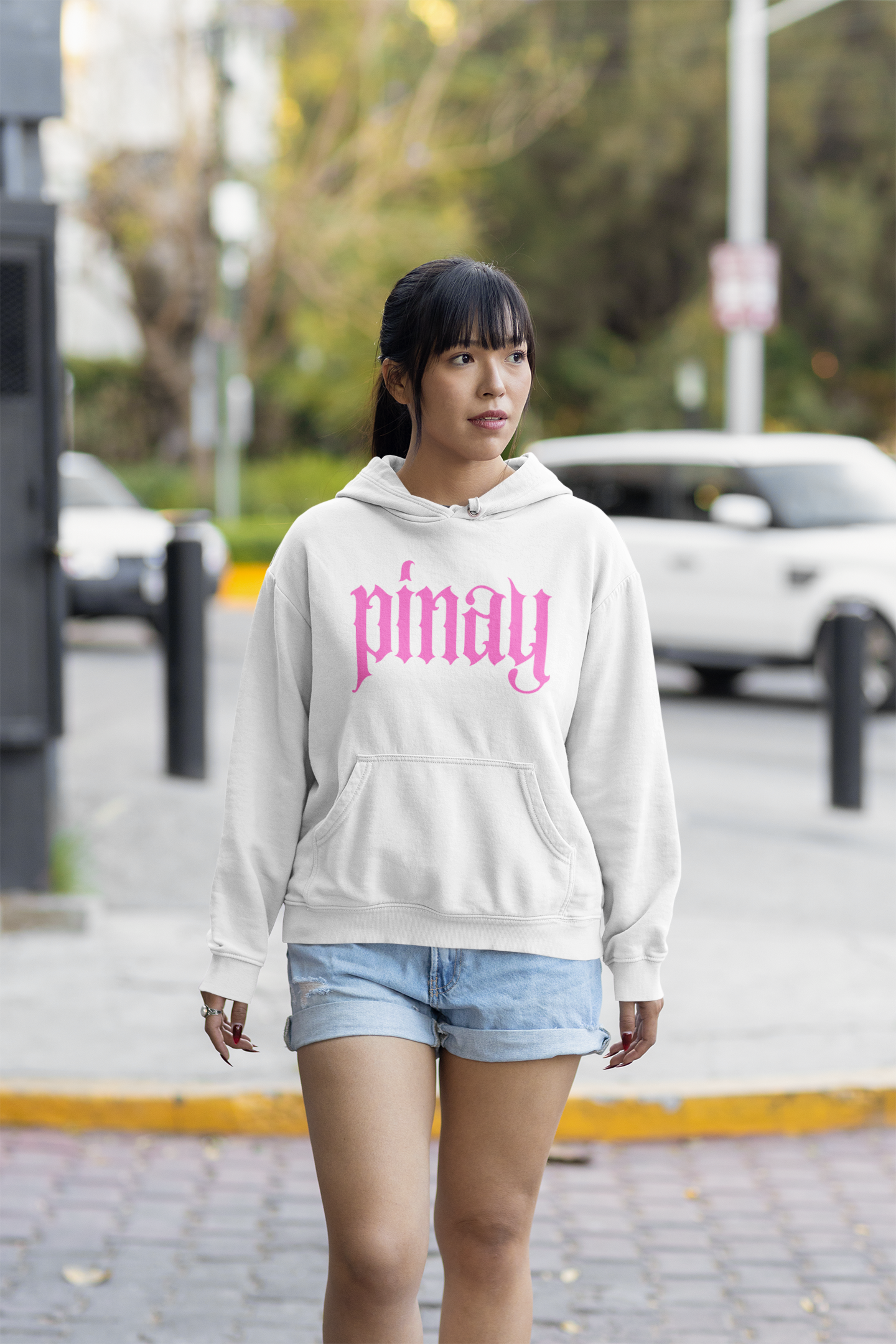Pinay Hoodie | White - Pink