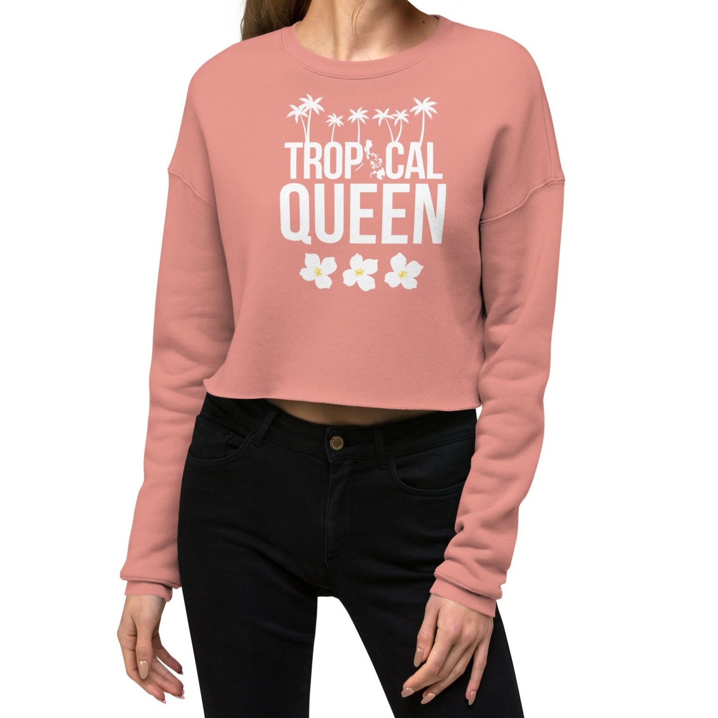 Tropical Queen Crop Sweatshirt | Pink