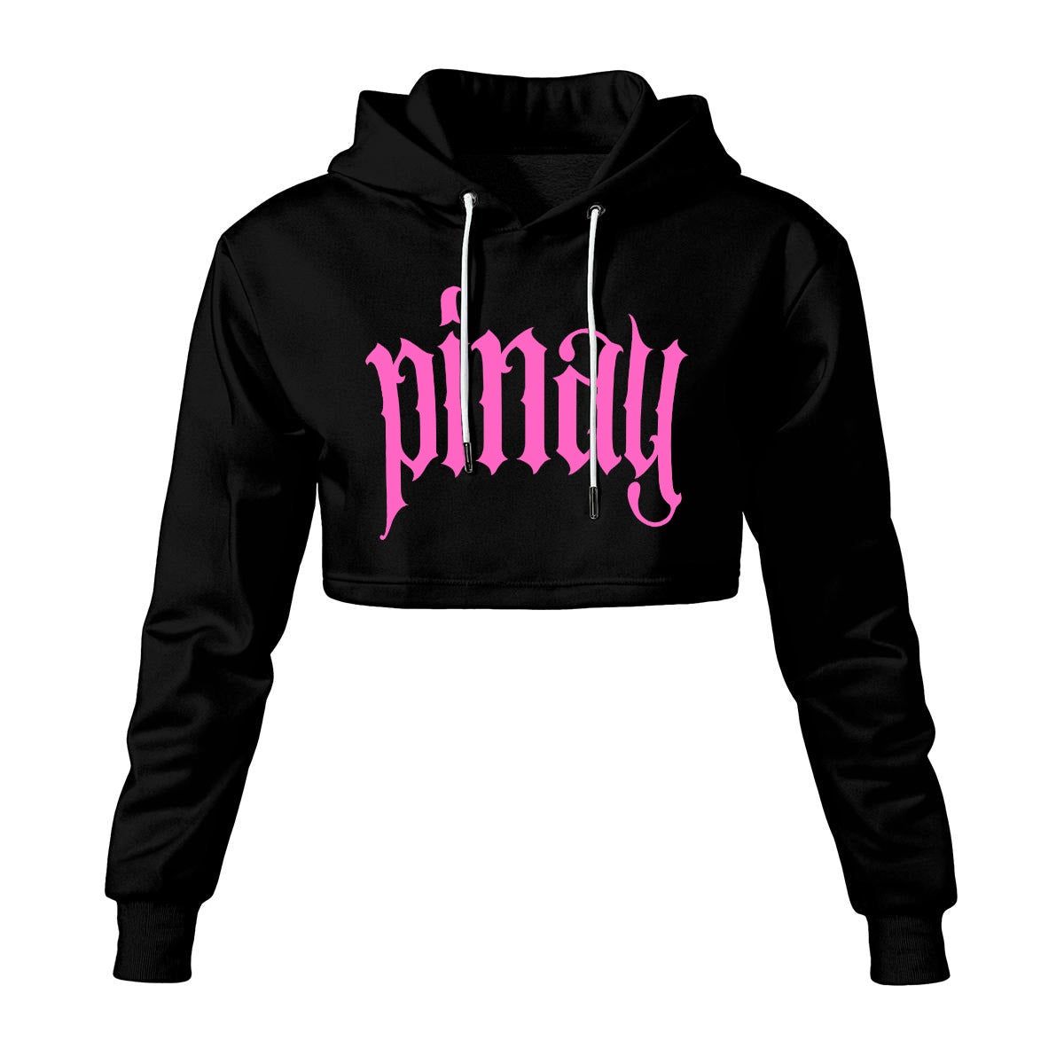 Pinay Cropped Hoodie | Black
