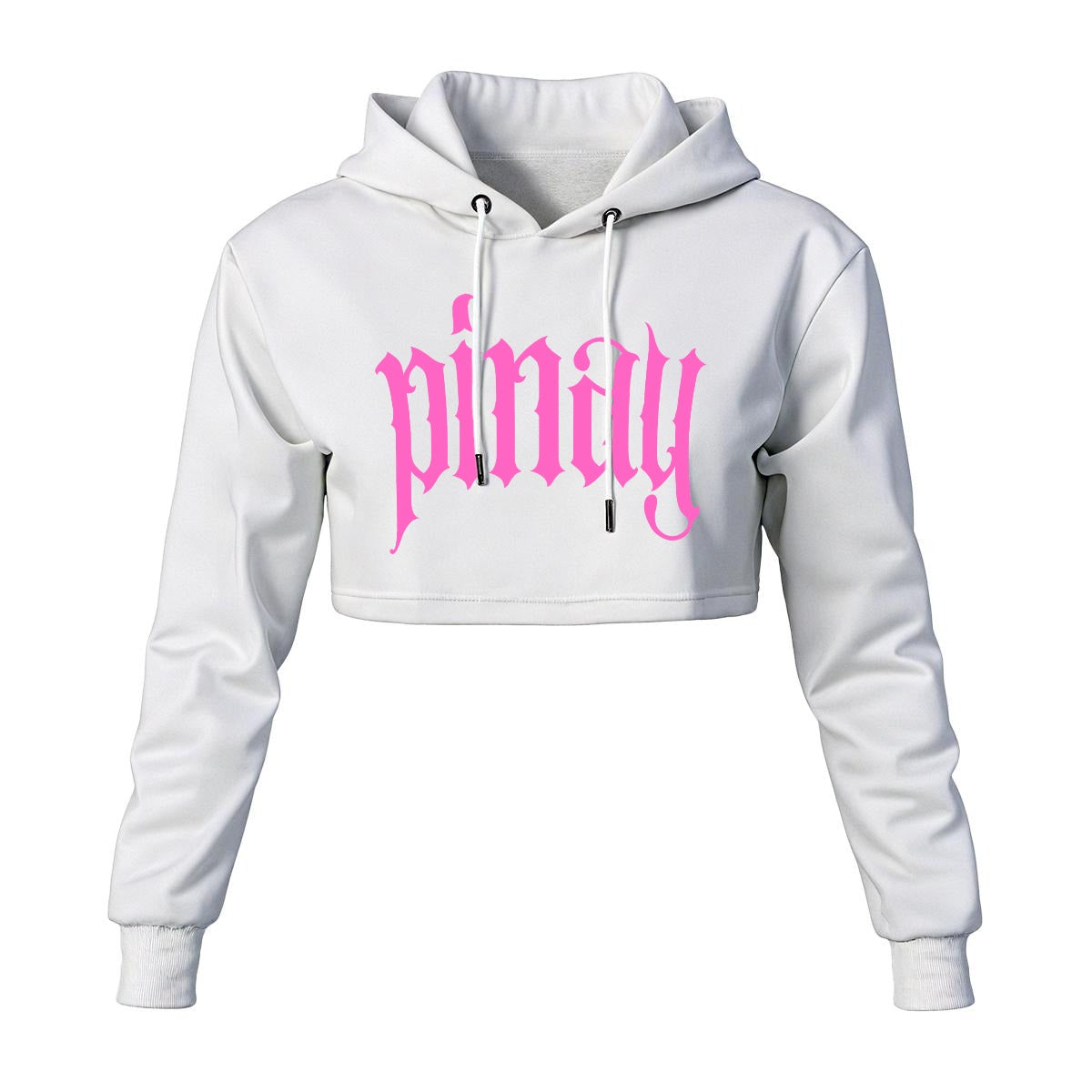 Pinay Cropped Hoodie | White