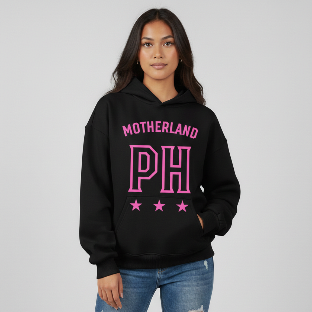 Motherland Oversized Hoodie | Black - Pink