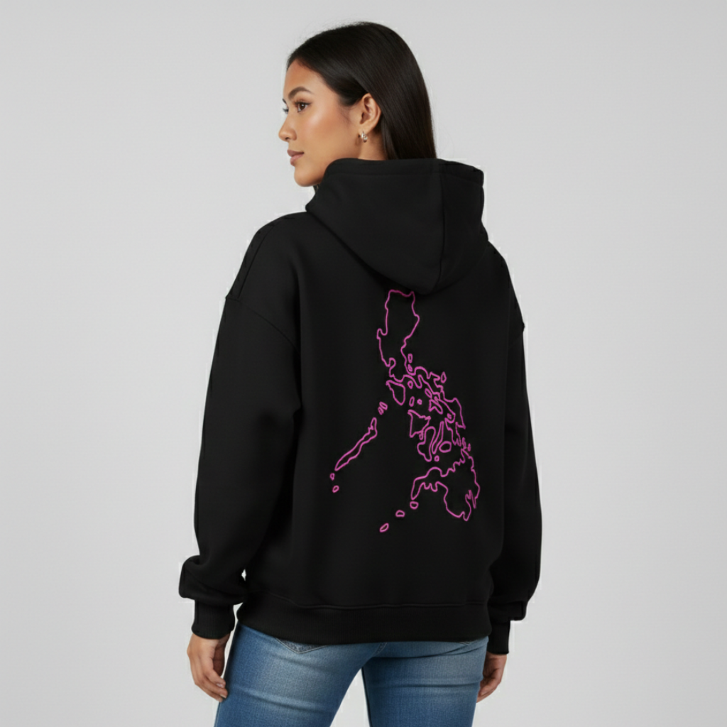Motherland Oversized Hoodie | Black - Pink