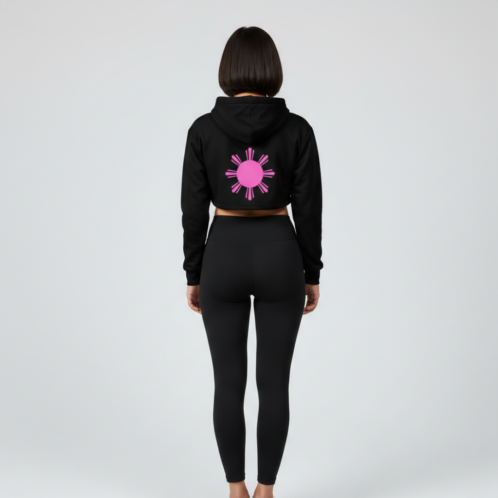 Pinay Cropped Hoodie | Black