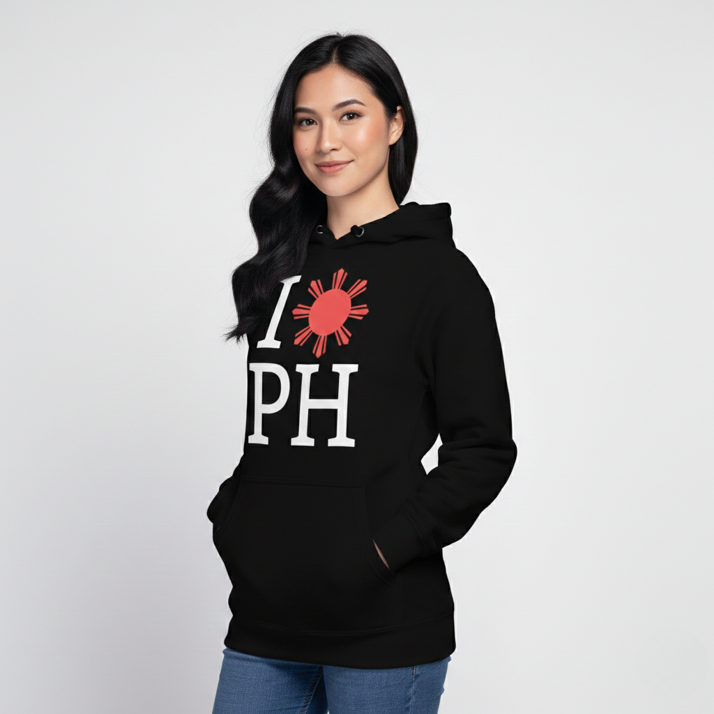 I Love PH Hoodie | For Her - Black