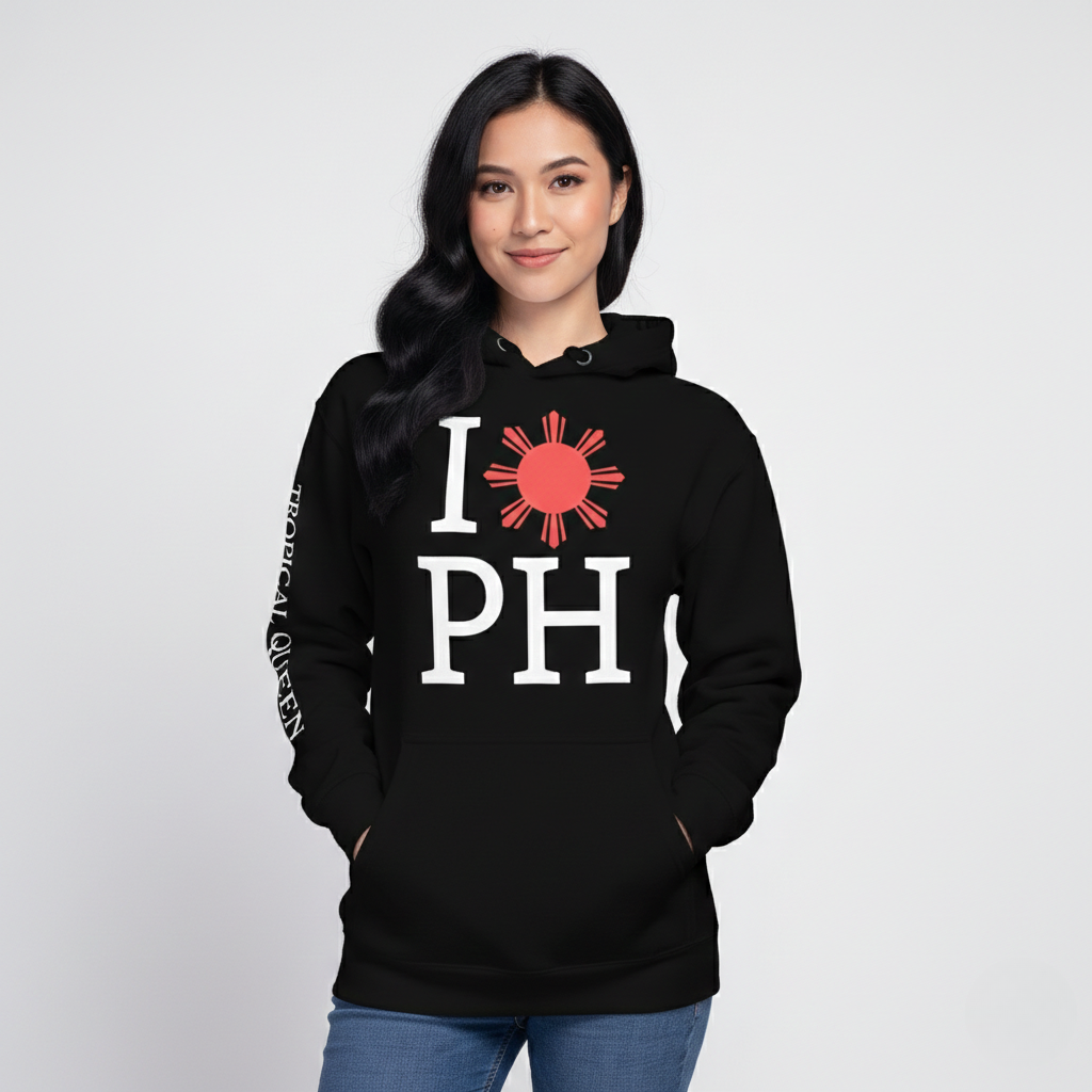 I Love PH Hoodie | For Her - Black