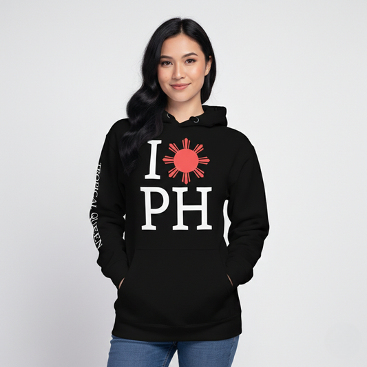 I Love PH Hoodie | For Her - Black