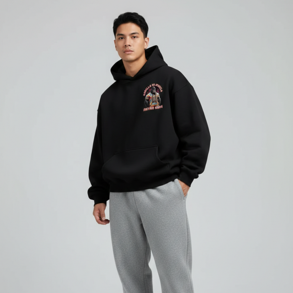 Gorilla in Manila - Metro King | Black | Oversized Hoodie
