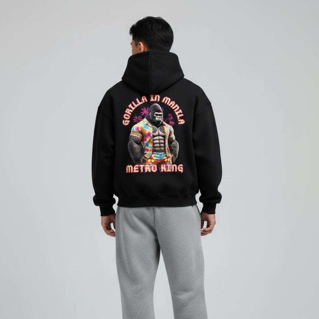 Gorilla in Manila - Metro King | Black | Oversized Hoodie