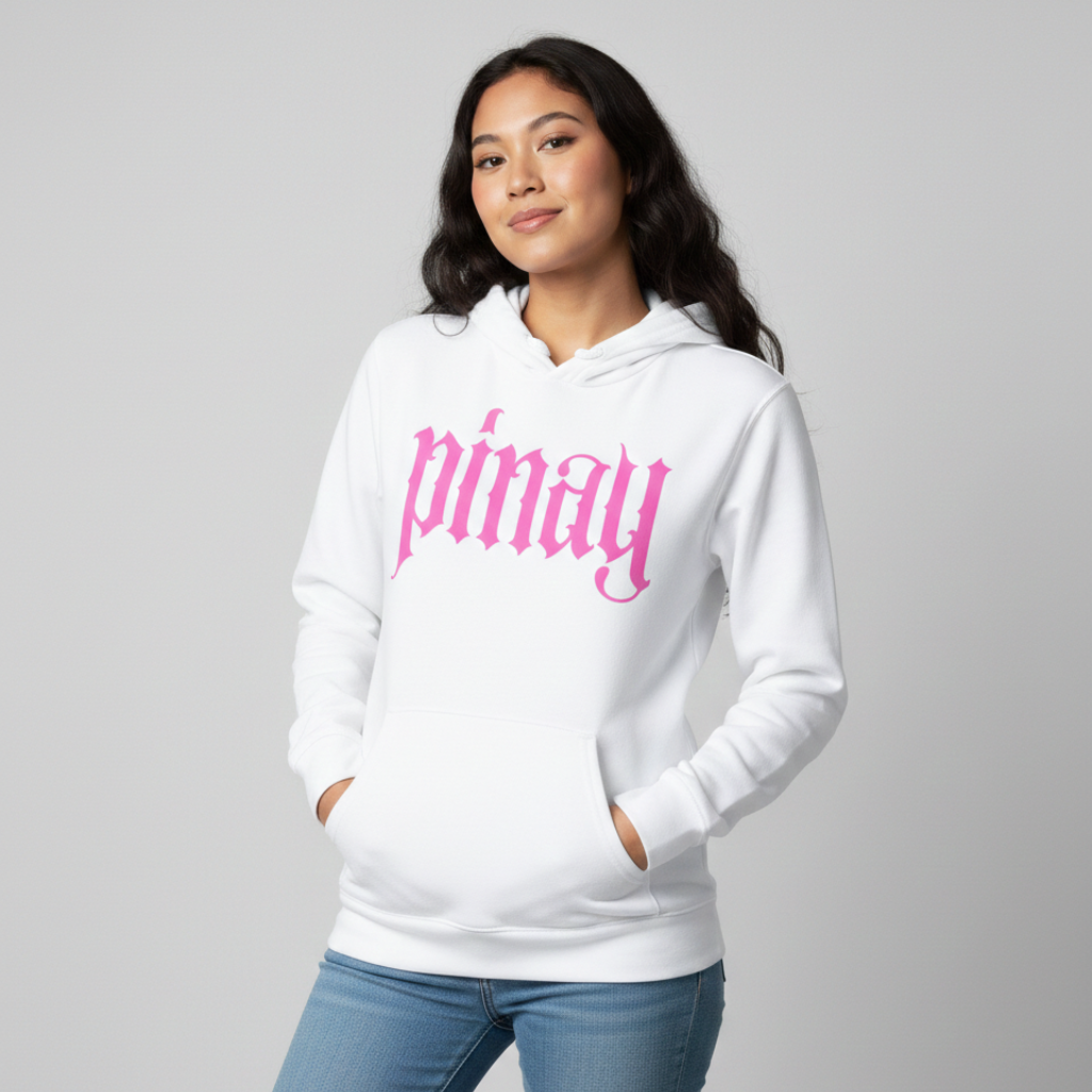 Pinay Hoodie | White - Pink