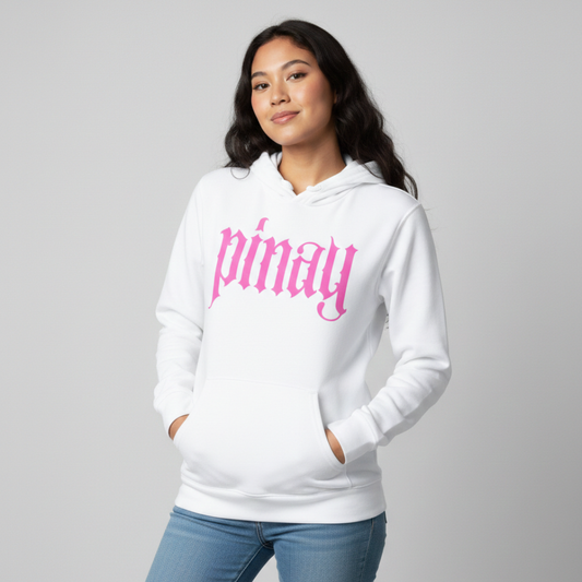 Pinay Hoodie | White - Pink