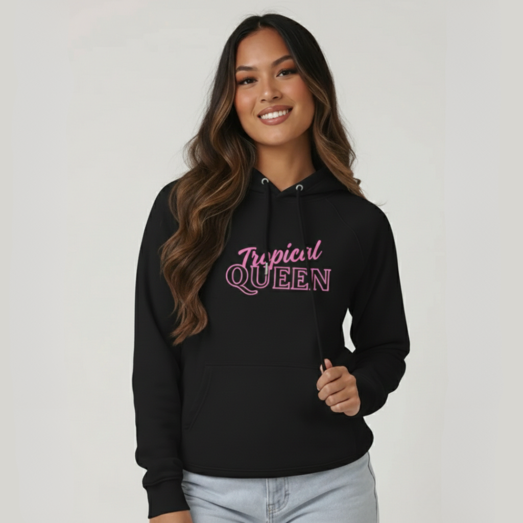 BoldBeautifulBadass Raglan Hoodie | Black - Pink