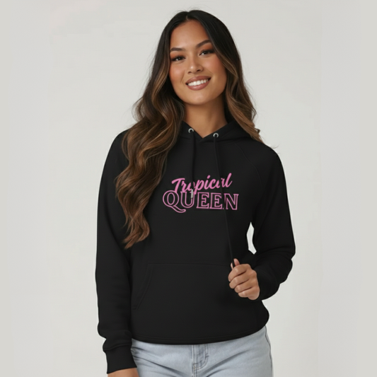 BoldBeautifulBadass Raglan Hoodie | Black - Pink