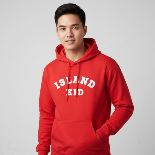 Island Kid - Tropical Roots, Humble Spirit | Red | Regular Fit Hoodie