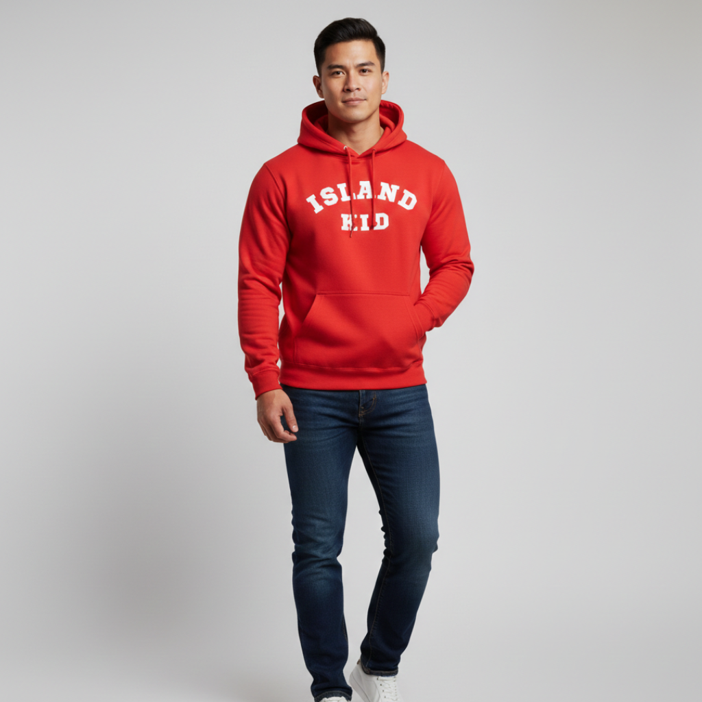 Island Kid - Tropical Roots, Humble Spirit | Red | Regular Fit Hoodie