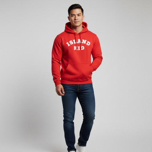 Island Kid - Tropical Roots, Humble Spirit | Red | Regular Fit Hoodie
