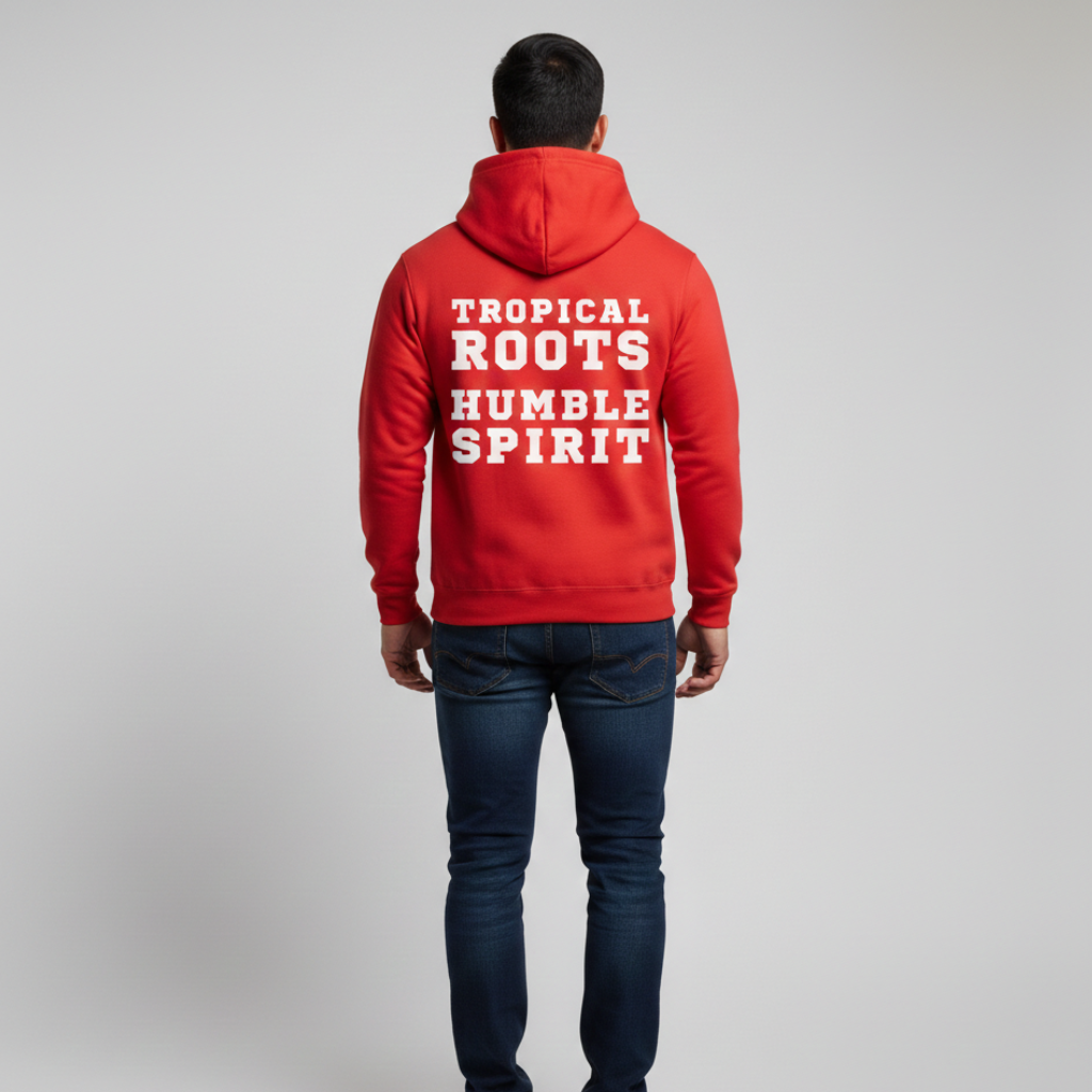 Island Kid - Tropical Roots, Humble Spirit | Red | Regular Fit Hoodie