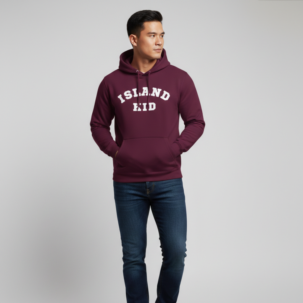 Island Kid - Tropical Roots, Humble Spirit | Burgundy | Comfort Fit Hoodie