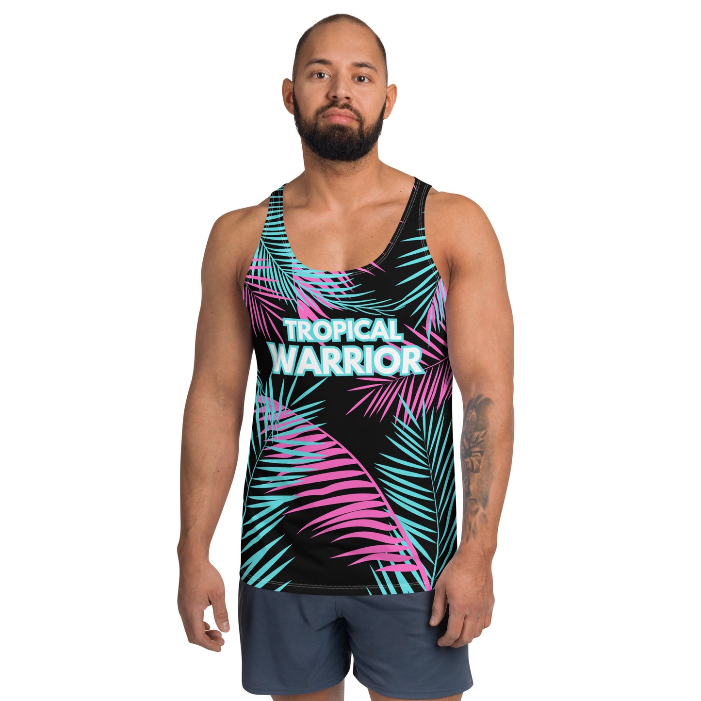 Paradise Tank | Black - Light Pink/Turquoise