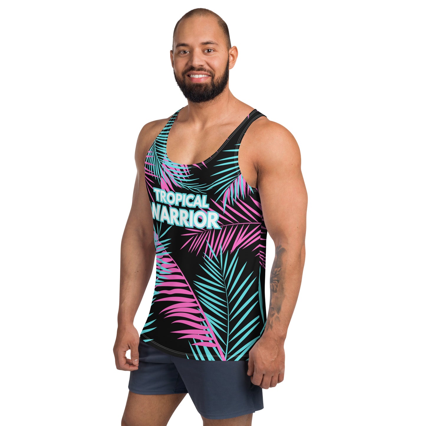 Paradise Tank | Black - Light Pink/Turquoise