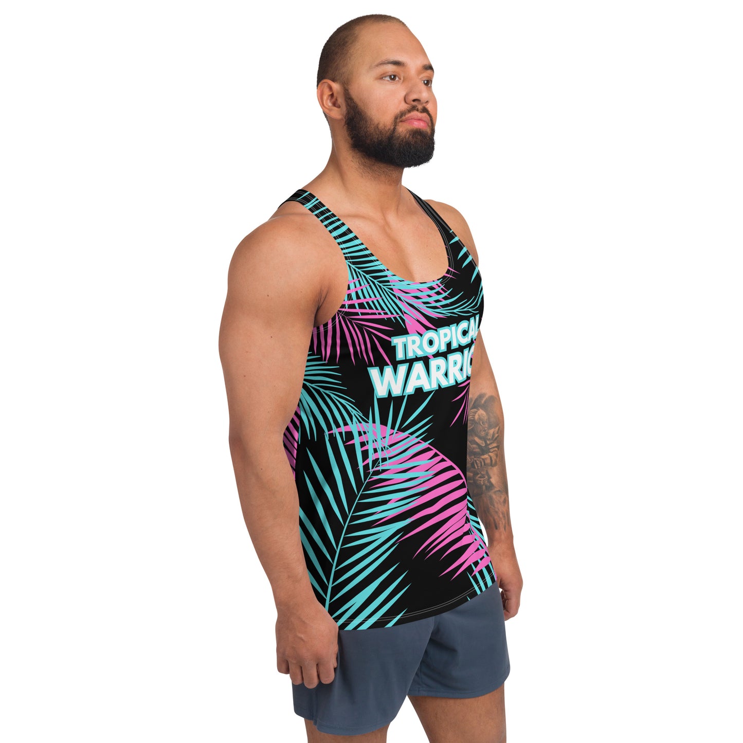 Paradise Tank | Black - Light Pink/Turquoise