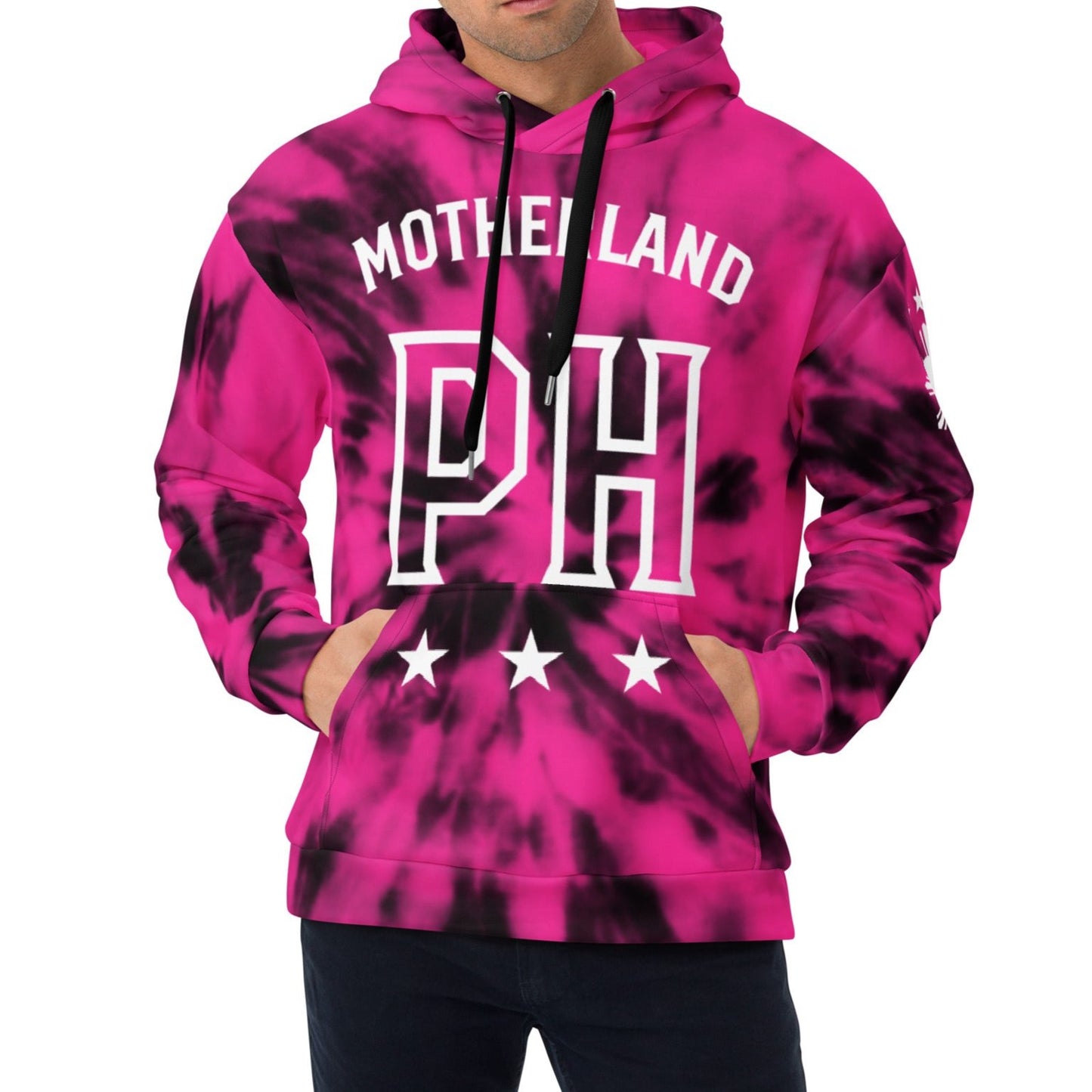 Motherland PH Hoodie | Tie Dye HotPink - black