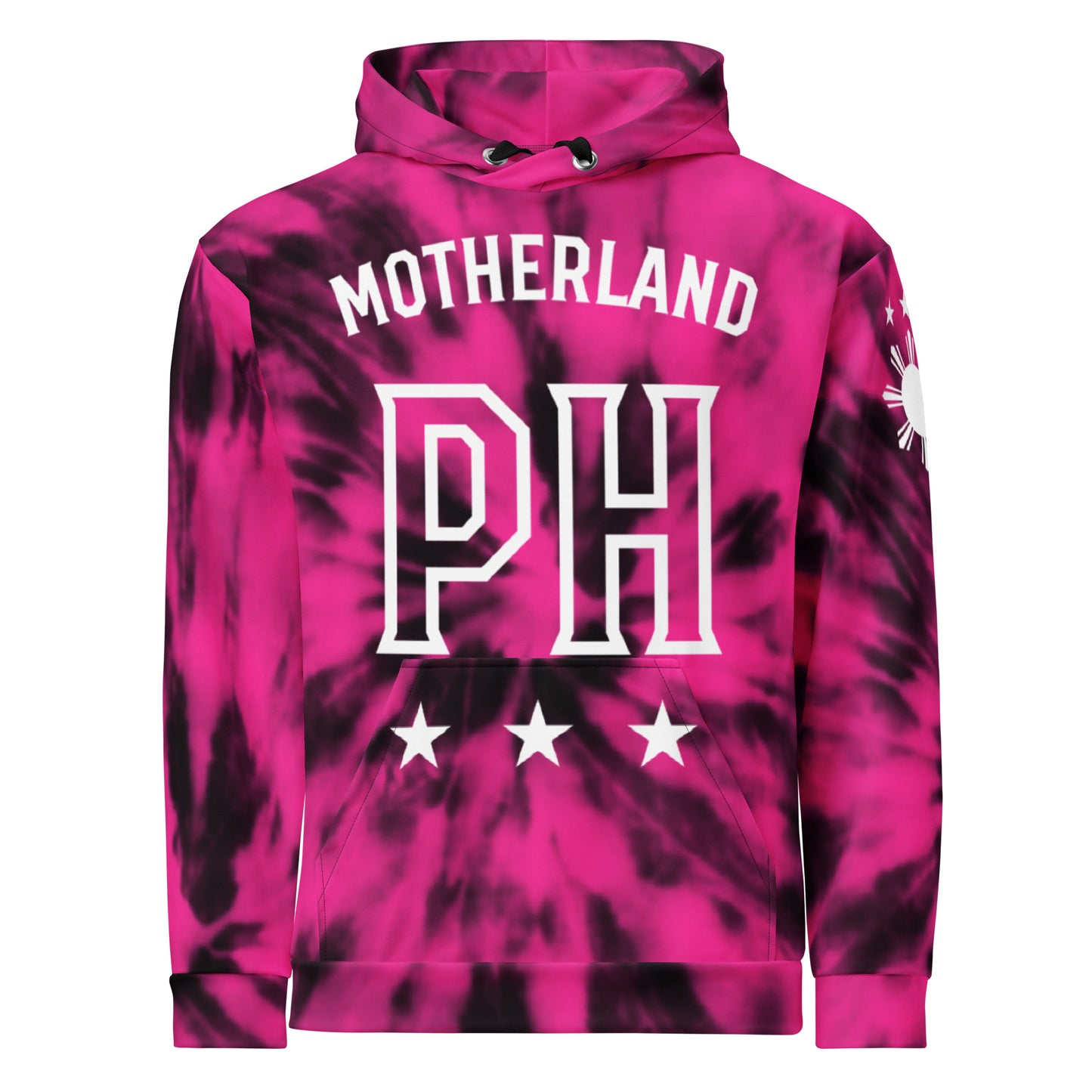 Motherland PH Hoodie | Tie Dye HotPink - black