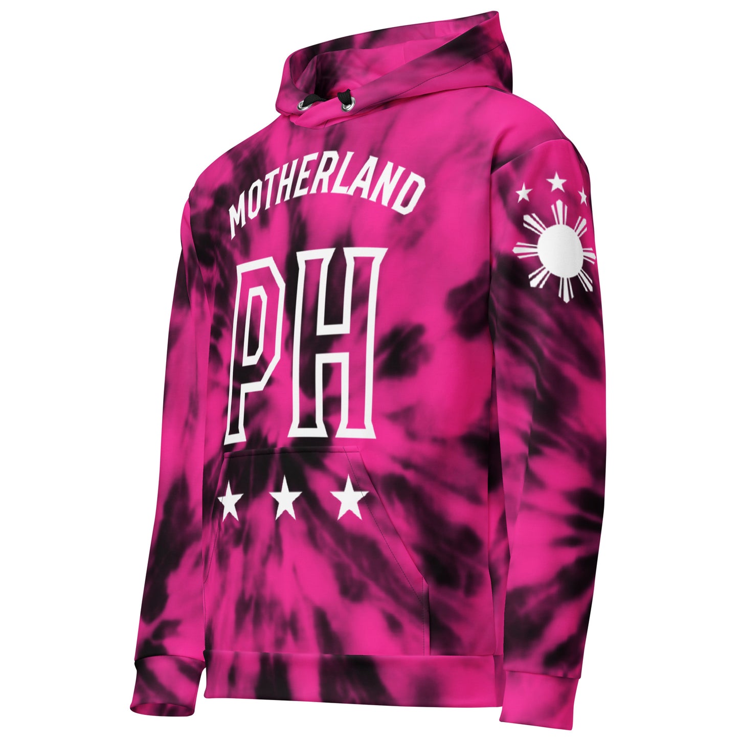 Motherland PH Hoodie | Tie Dye HotPink - black