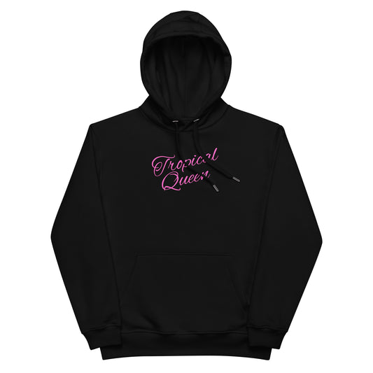 Tropical Queen/Badass Attitude Hoodie | Black - Pink