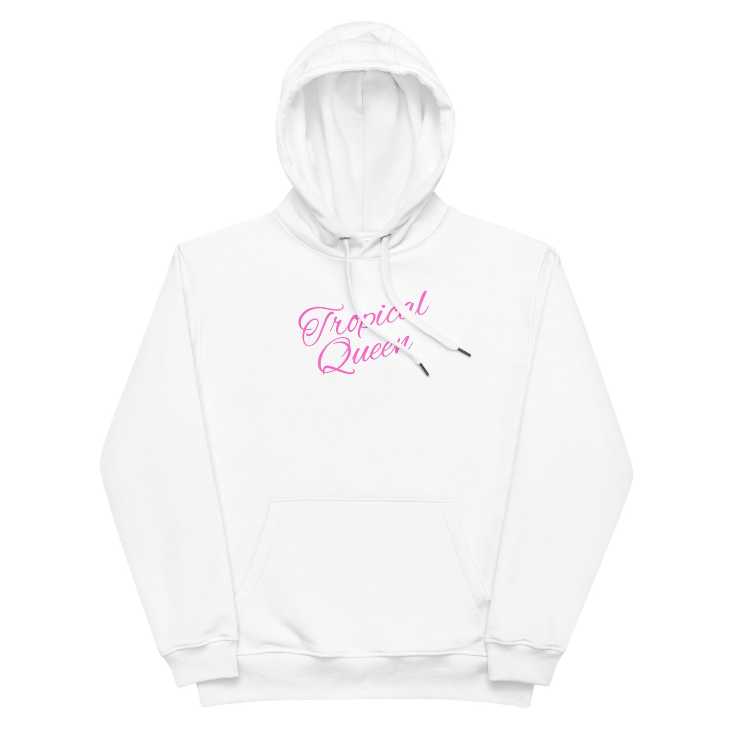 Tropical Queen/Badass Attitude Hoodie | White - Pink