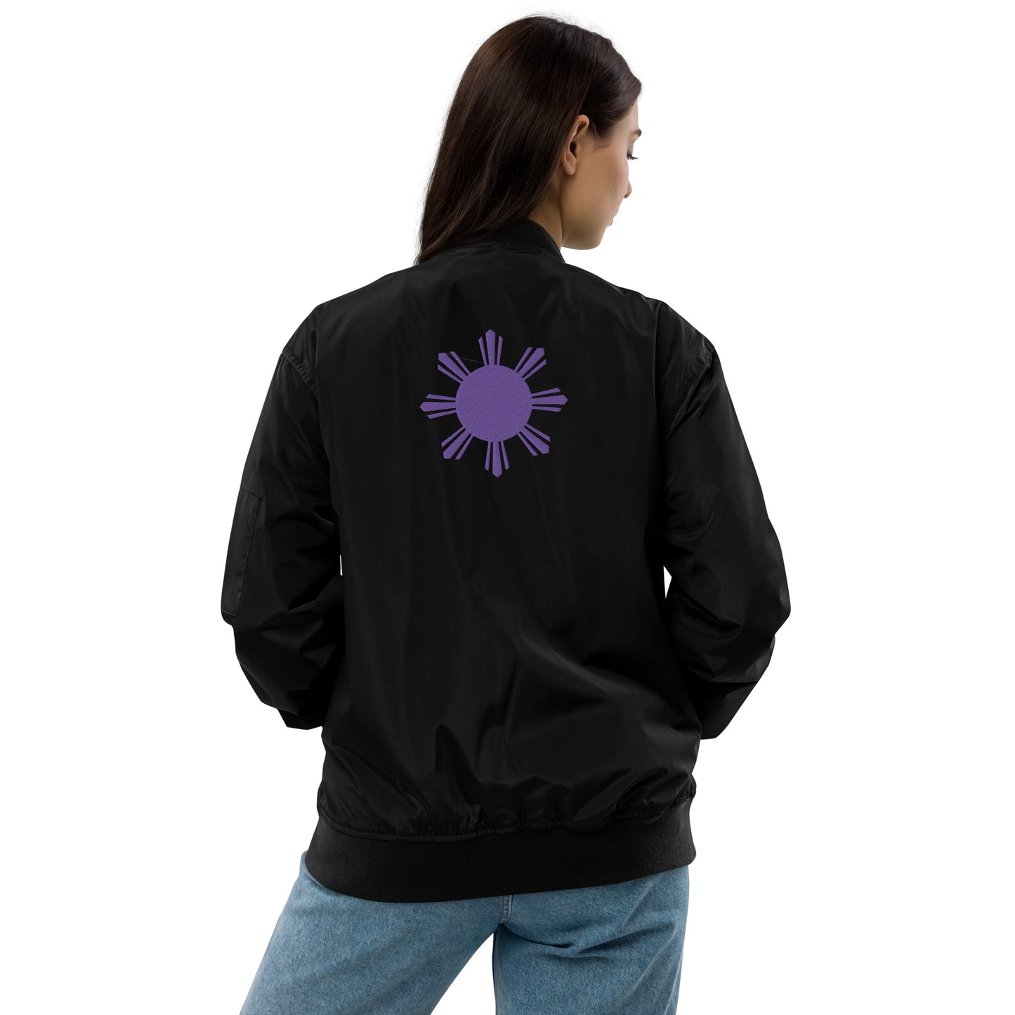 Tropical Queen Bomber Jacket - Black | Purple