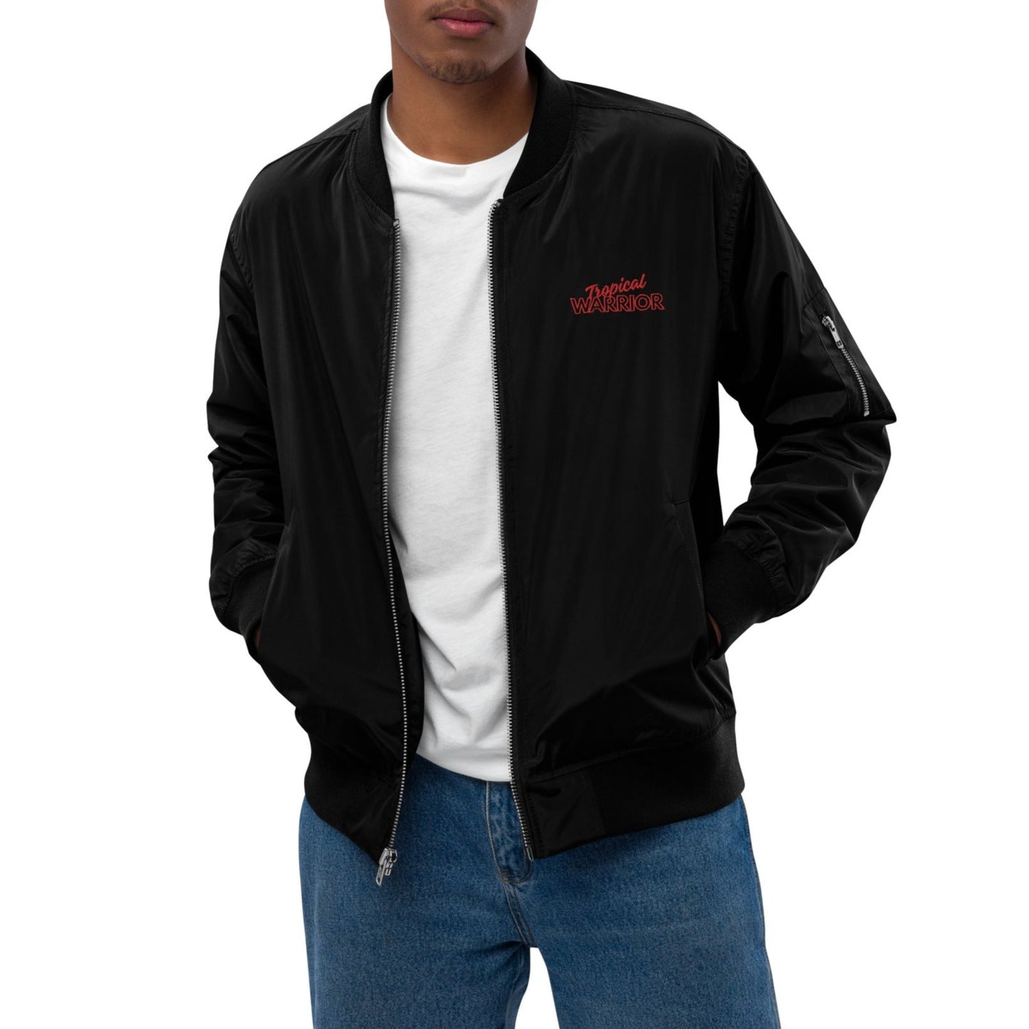 Tropical Warrior Bomber Jacket - Black | Red