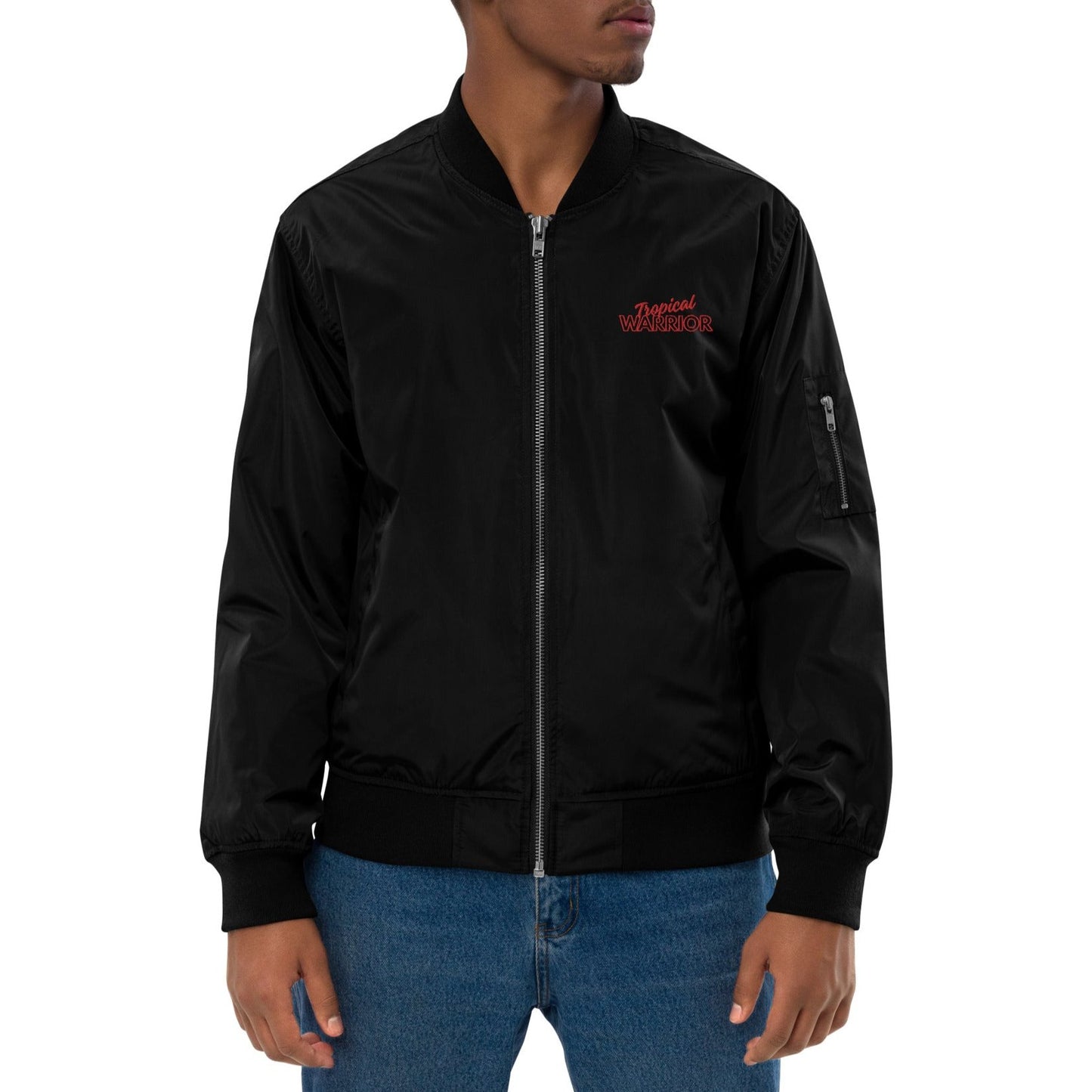 Tropical Warrior Bomber Jacket - Black | Red