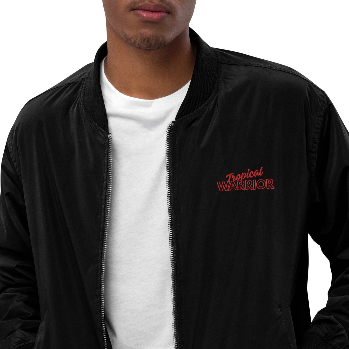 Tropical Warrior Bomber Jacket - Black | Red