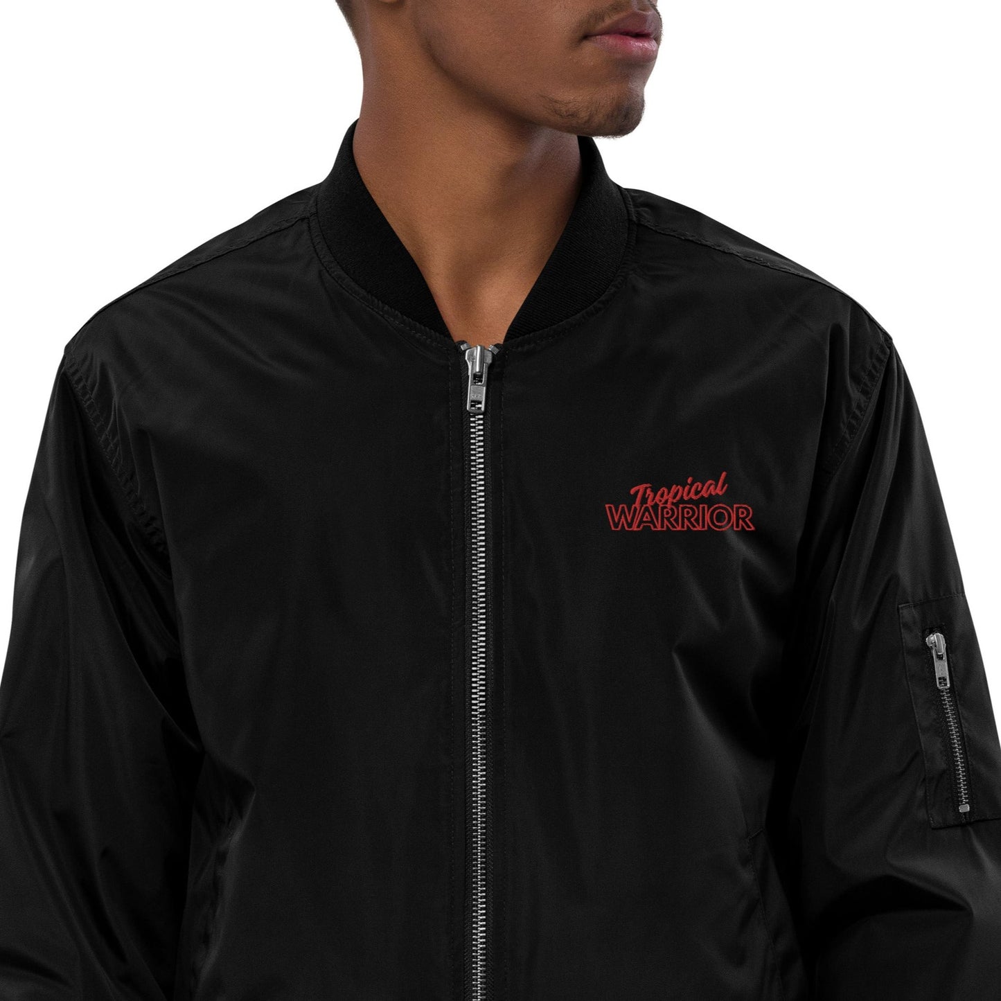 Tropical Warrior Bomber Jacket - Black | Red