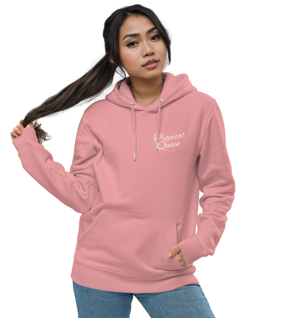 Tropical Badass Queen Hoodie | Pink - White