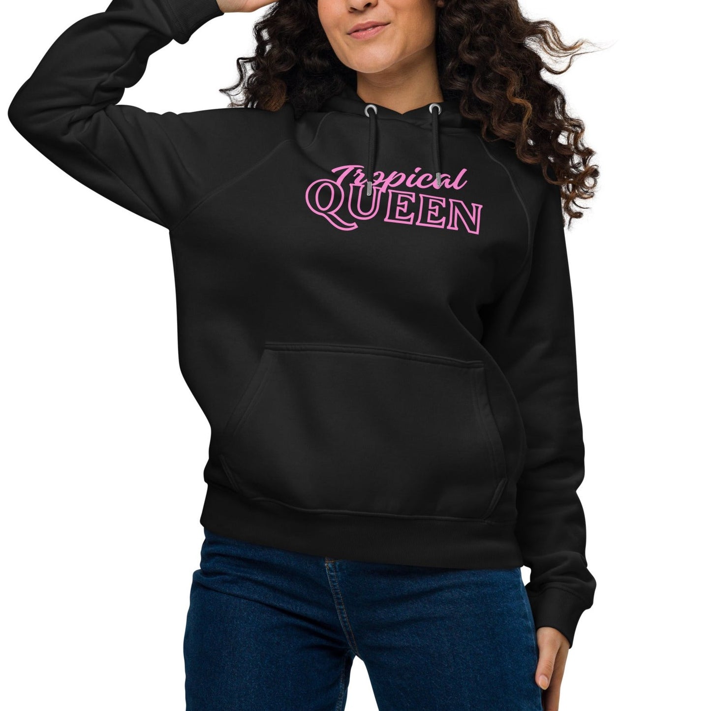 BoldBeautifulBadass Raglan Hoodie | Black - Pink