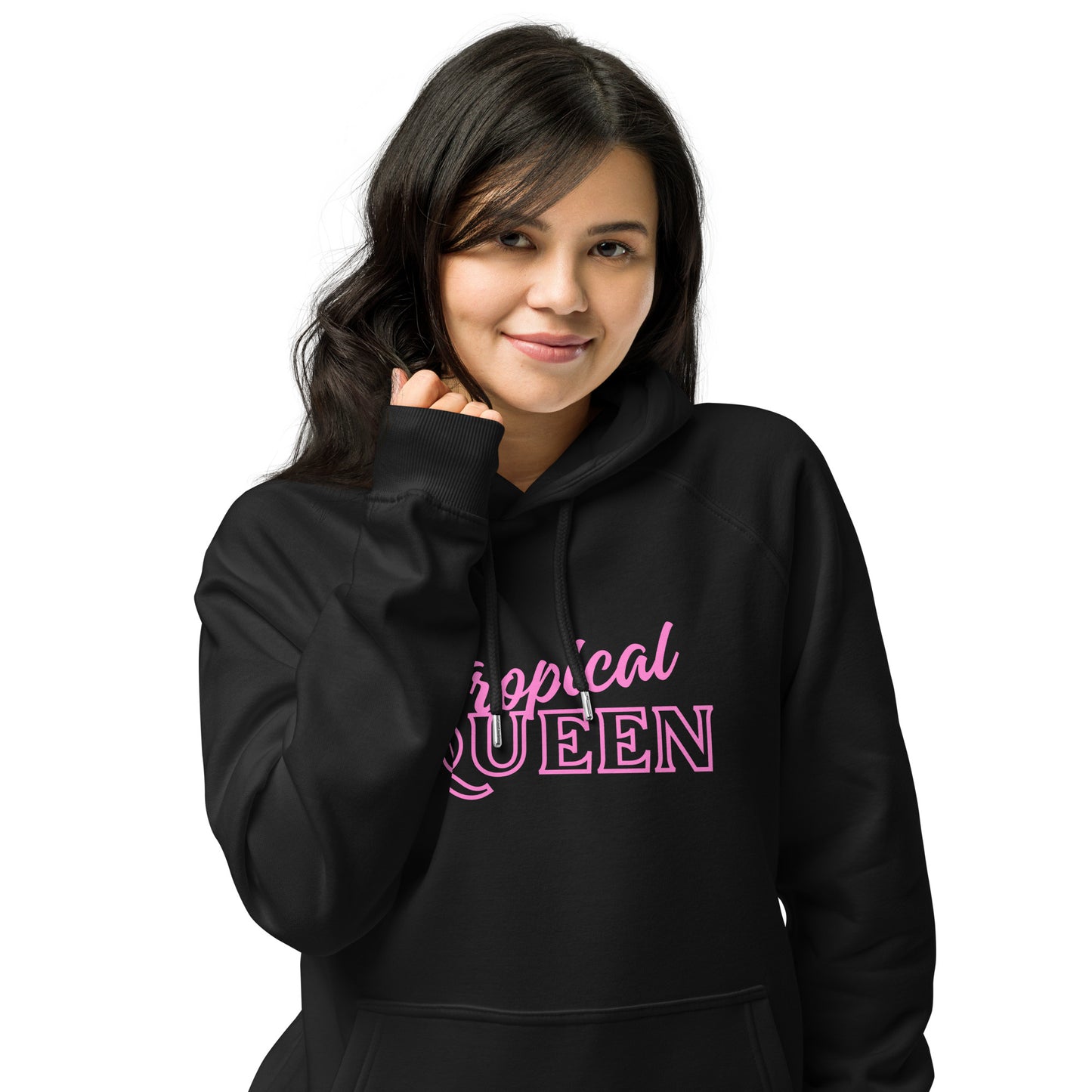 BoldBeautifulBadass Raglan Hoodie | Black - Pink