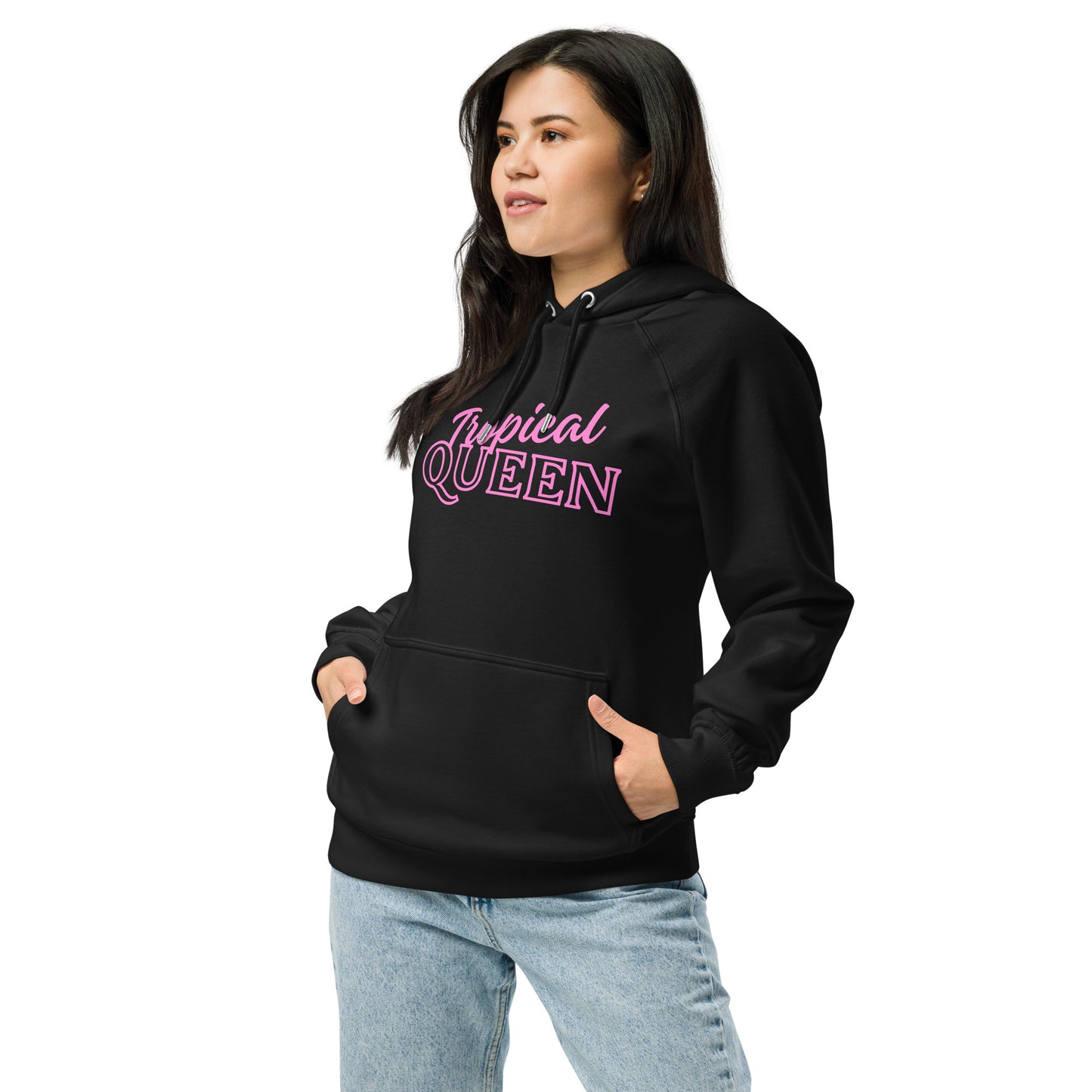 BoldBeautifulBadass Raglan Hoodie | Black - Pink