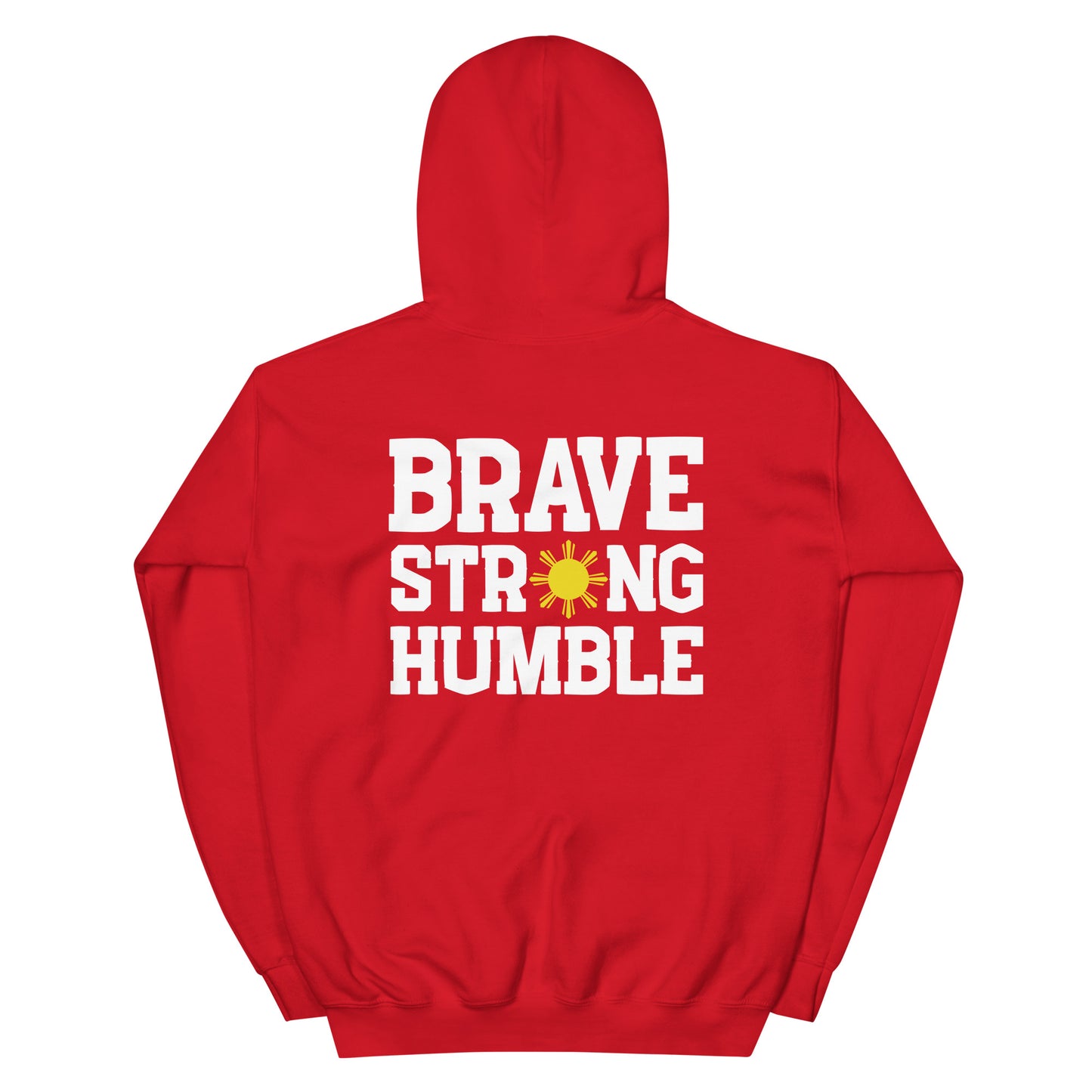 BraveStrongHumble "Back Statement" Hoodie | Red