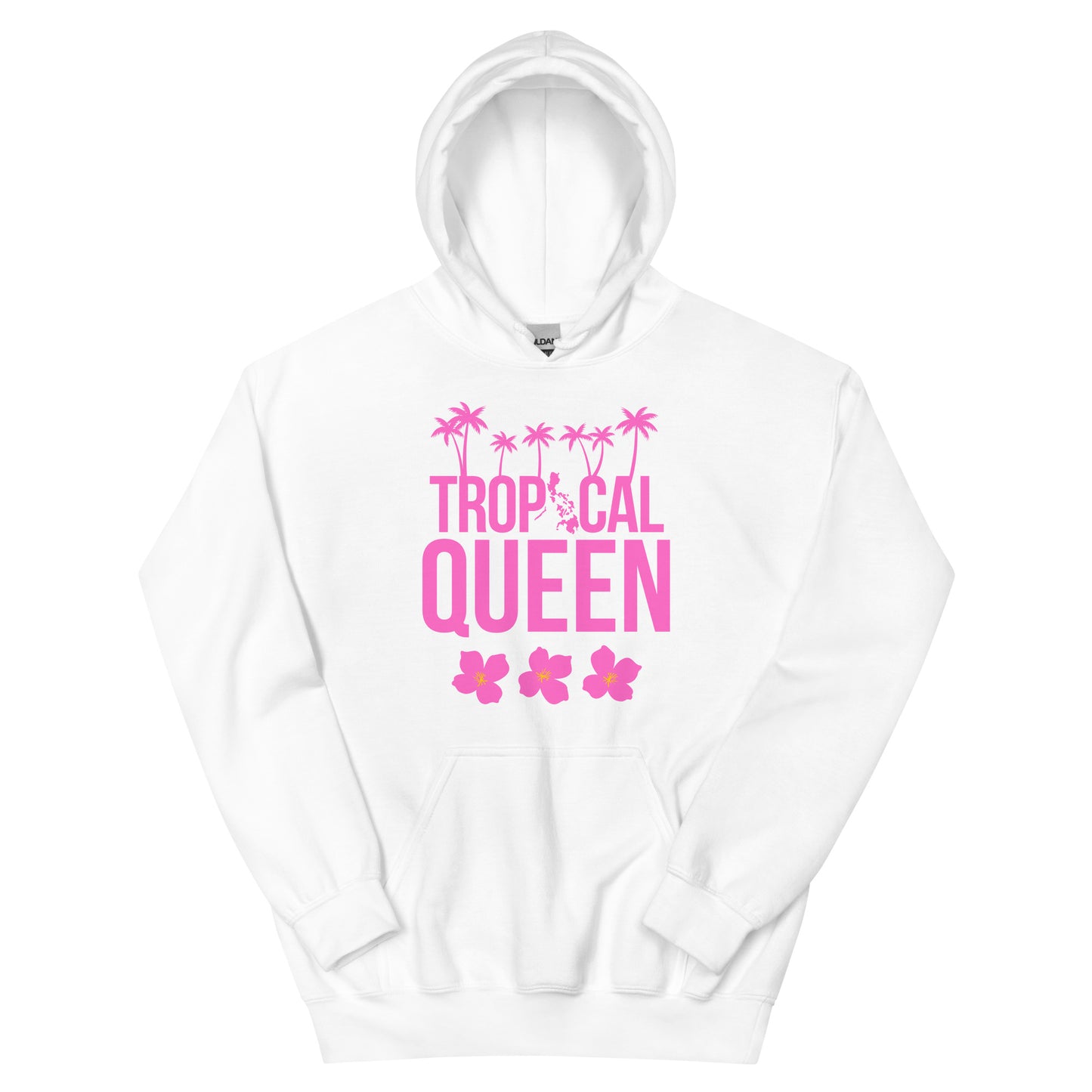 Tropical Queen Hoodie | White - Pink