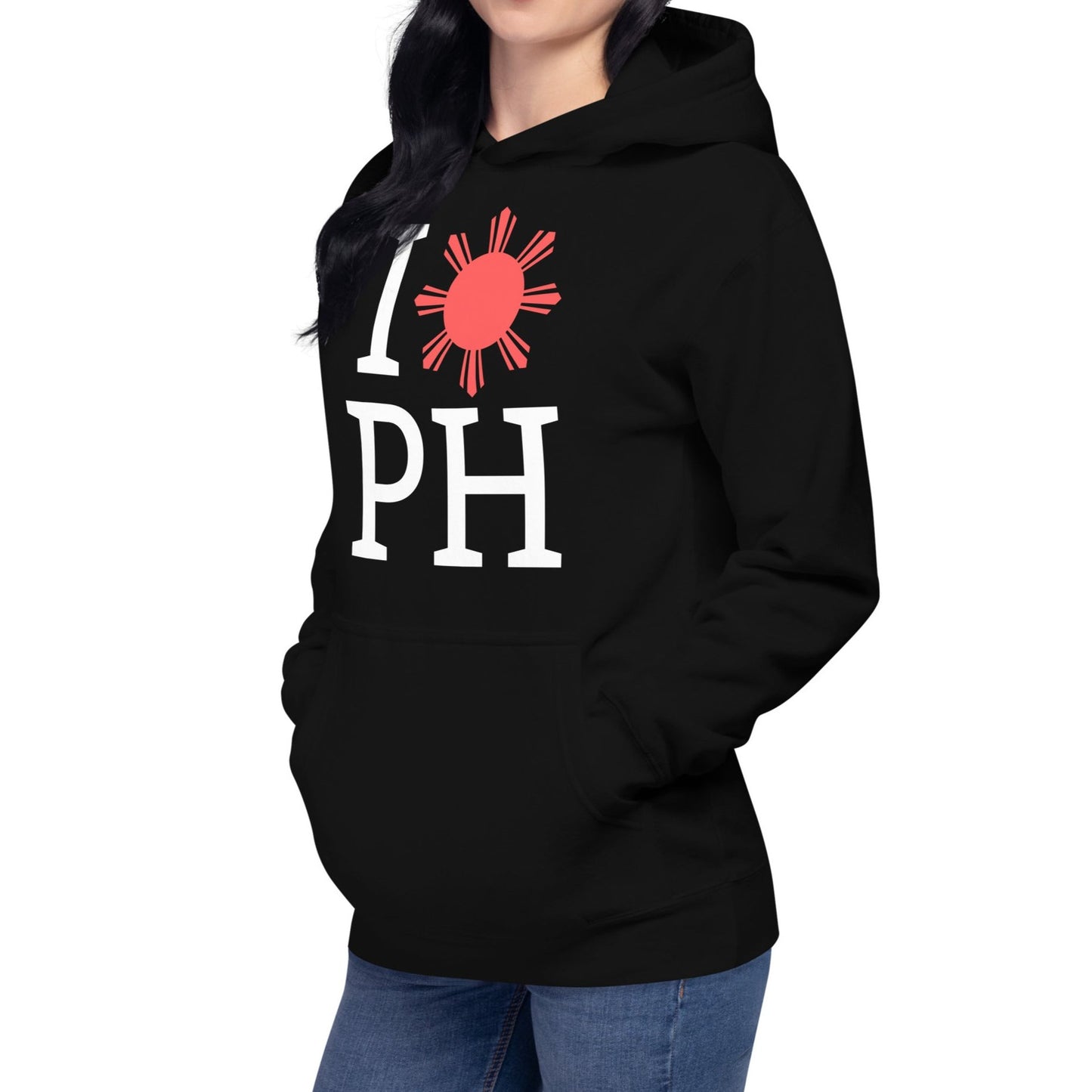 I Love PH Hoodie | For Her - Black