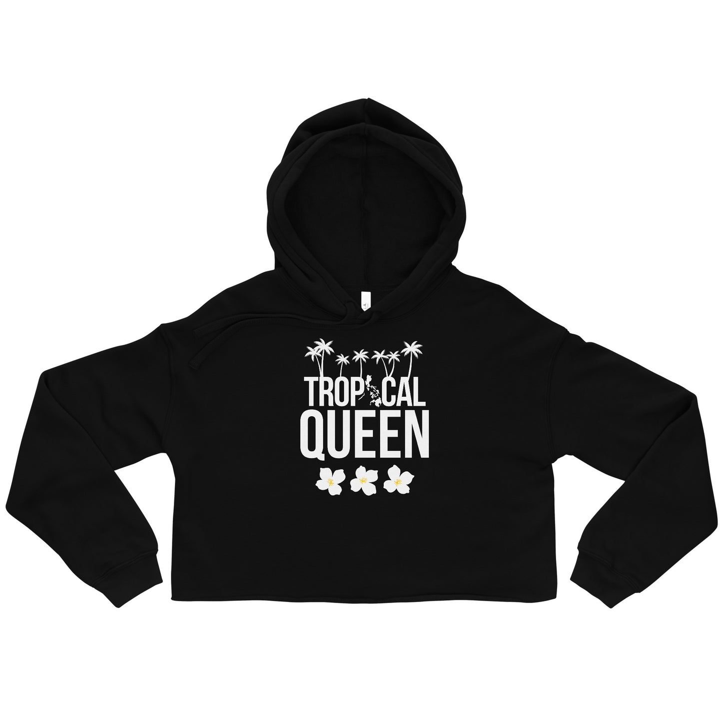 Tropical Queen Crop Hoodie | Black