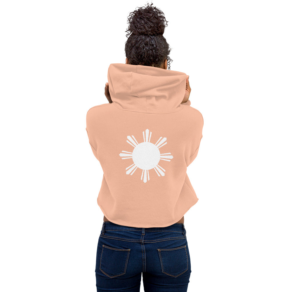 Tropical Queen Crop Hoodie | Peach