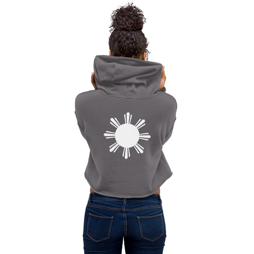 Tropical Queen Crop Hoodie | Grey