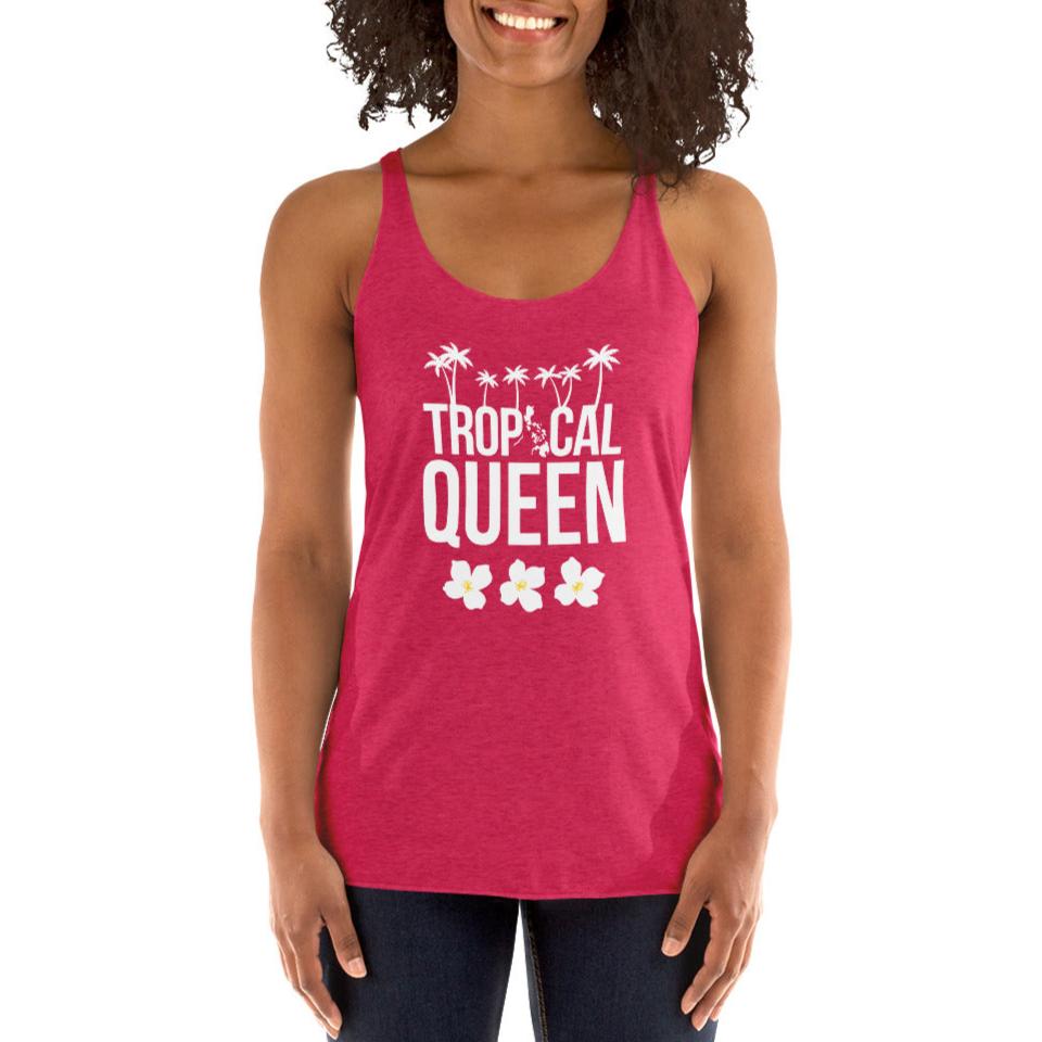 Tropical Queen Racerback Tank | Candy Pink