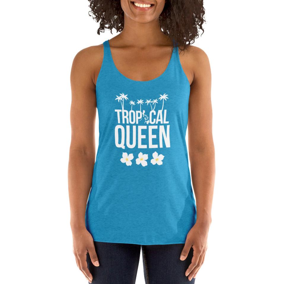 Tropical Queen Racerback Tank | AquaBlue